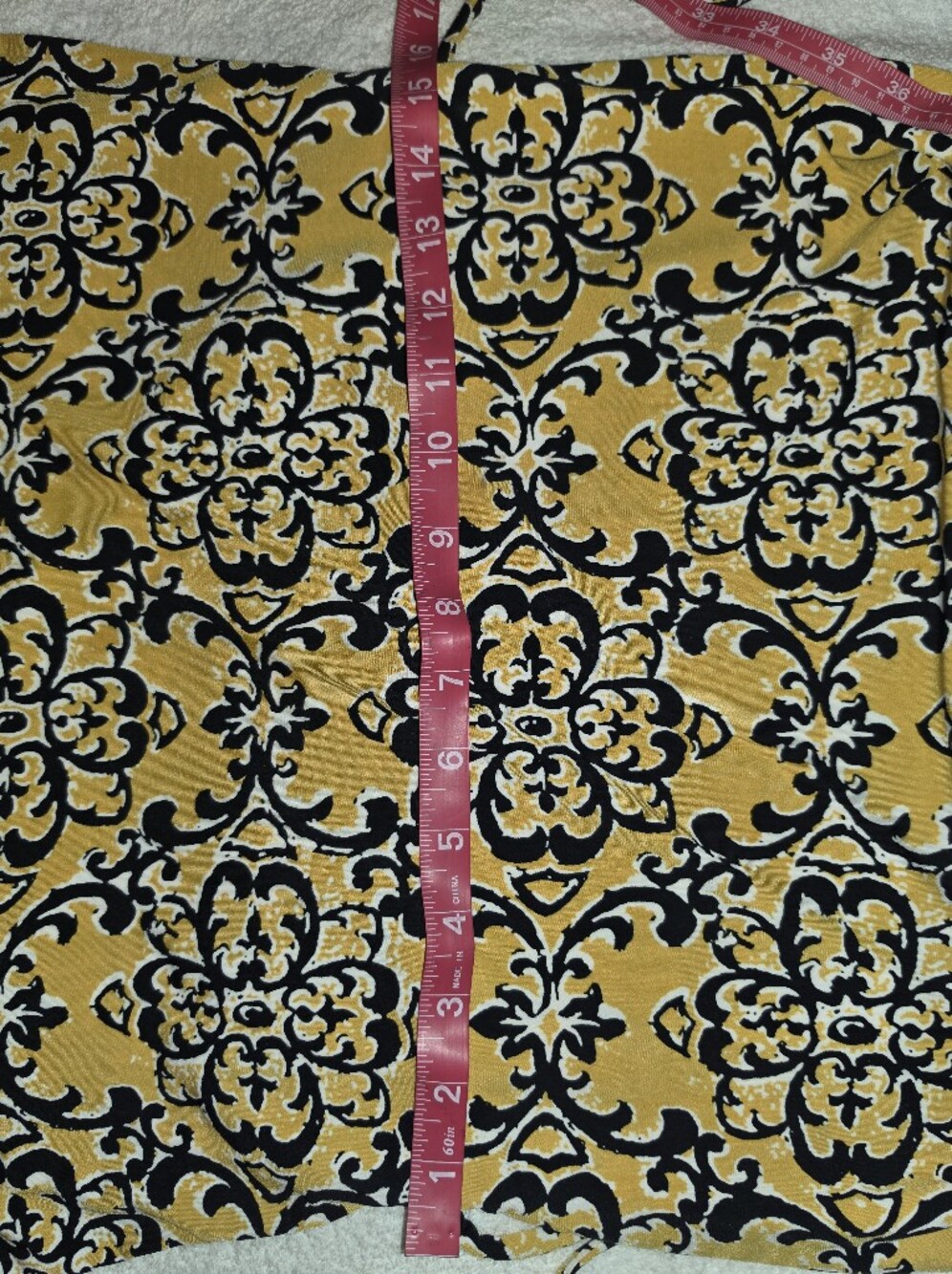 Yellow and Black Patterned Women's Midi Dress - Picture 7 of 12